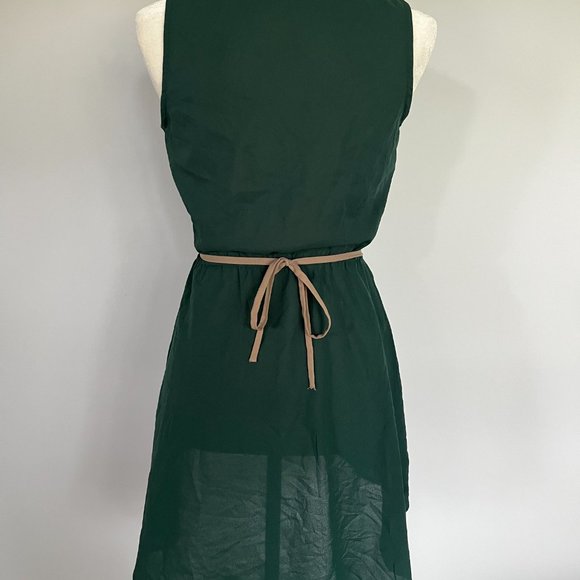 Blu Pepper Forest Green High Low Fit and Flare Dress - Picture 6 of 8